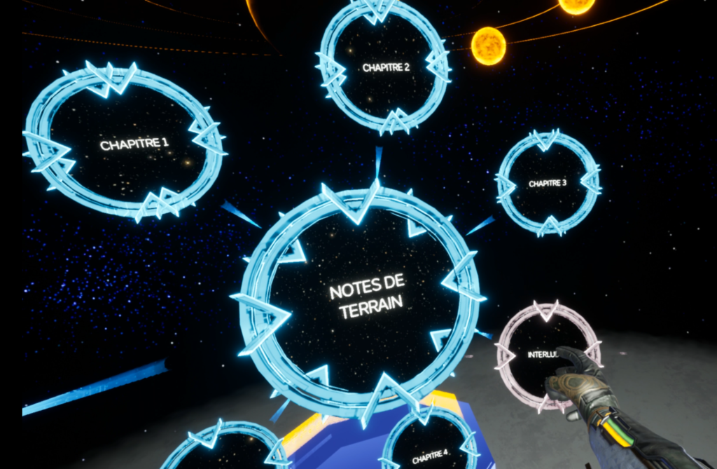 Capture d'écran personnelle des menus de l'Encyclopedia Galactica